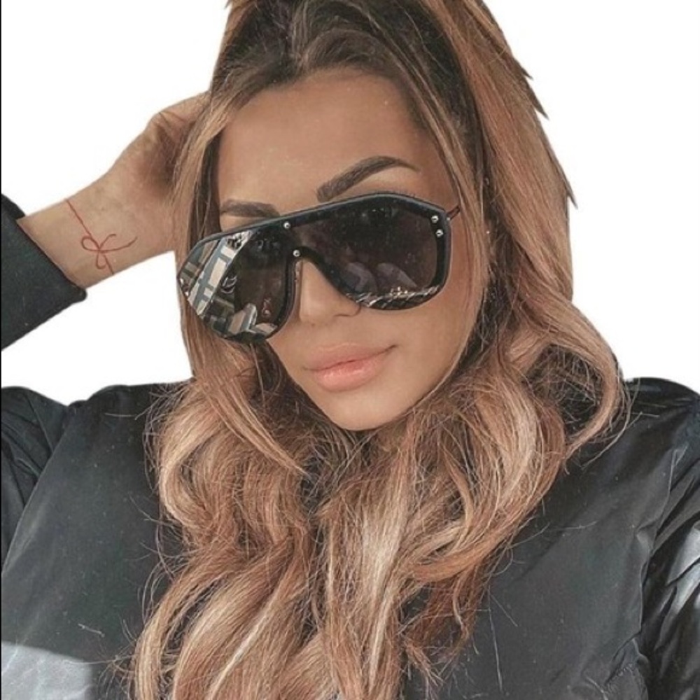 NEW FENDI FF M0039/G/S 807 BLACK SHIELD SUNGLASSES - Picture 1 of 11